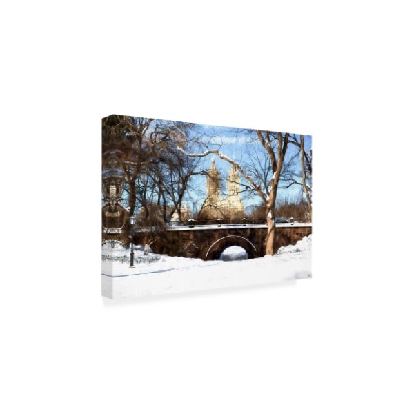 Philippe Hugonnard 'Winter Crossing Bridge' Canvas Art,30x47